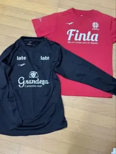 Finta スポーツウェアセット 赤 黒　半袖　長袖