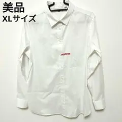 美品 【XL】サイズ ユニクロ ホワイト ワイシャツ フォーマル メンズ長袖