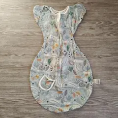 【美品】BRILBE スワドル 植物柄 Mサイズ おくるみ