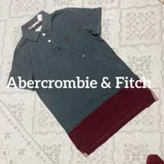 新品タグ付 アバクロンビー&フィッチ ポロシャツ M グレー×ボルドー
