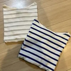 無印良品　ボーダートップス　半袖　2枚　バスクシャツ　オーガニックコットン