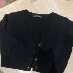 Brandy Melville ケーブルニット ショートカーディガン ブラック