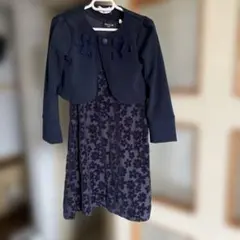 COMME CA ISM フォーマルドレス 130A ネイビー　ボレロ付き