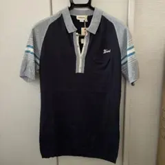 diesel ディーゼル　コットンニットポロ　Tシャツ Mサイズ　ネイビーグレー