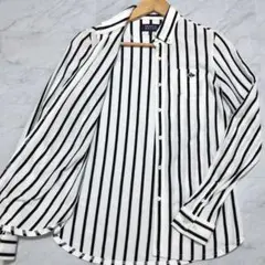【美品】PEARLY GATES 長袖 シャツ ニット ストライプ ストレッチ