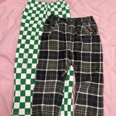 キッズ長ズボン2本セット　柄ズボン　10分丈