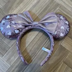 ミニーちゃん　ディズニー ハートスパンコールカチューシャ