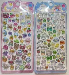 ぷくぷくシールシリーズ　立体キャラクターシール 2シートセット　硬いタイプ