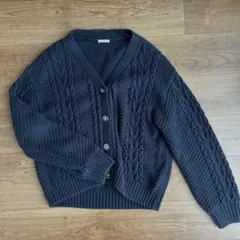 GU ケーブルニットカーディガン ネイビー