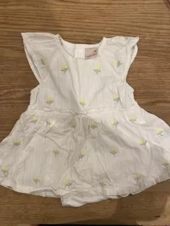 petit main フラワー刺繍 ワンピース