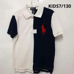 Ralph Lauren ポロシャツ 7 歳　130サイズ　ネイビー/ホワイト