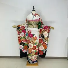 ★WATAAME★様　専用　お振袖フルセット　白　モダンテイスト　サイズ自由