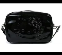 新品未使用品】ハローキティ バッグ エナメル ブラック×ピンクY2K平成