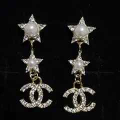 CHANEL 星型 CCロゴ ピアス 揺れるピアス
