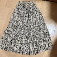レオパード柄ロングプリーツスカート M