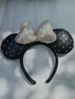 ミニーカチューシャ キルティング パール スパンコール