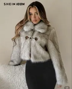 shein ファーコート　ジャケット