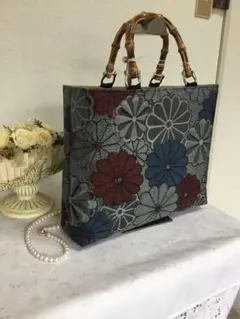 花ぷらら・ハンドメイド・大島紬・大きめ・トートバッグ・219