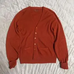 希少70s Sears オレンジ Vネック カーディガン - メルカリ