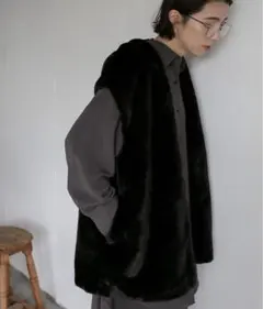 セレクトモカ　オーバーコート　黒アウター　ベストアウター　タグ付き　完売品