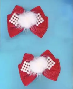 (KIDS) ファボール　ベルベットリボン　ヘアクリップ　チャイナ風　正月　新年