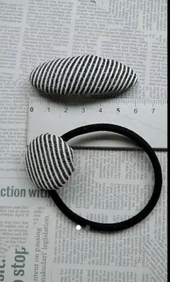 新品♡手作り♡くるみボタン＆ヘアピン（髪どめ）