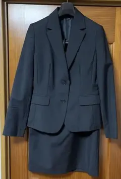 【ウール100%/13号】P.S.FA レディーススーツセットアップ スカート黒