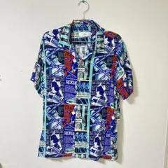 AZUL BY MOUSSY 総柄半袖シャツ オープンカラー Mのサムネイル
