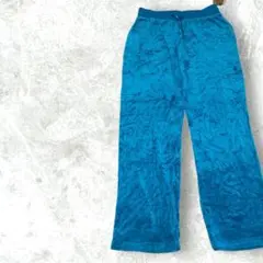 【一点物】ベロアパンツ グリーン S 古着 ウエストゴム SJB ACTIVE