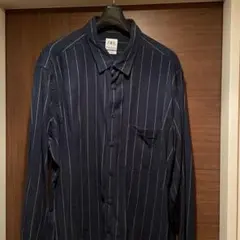 ZARA ネイビー ストライプ 長袖シャツ
