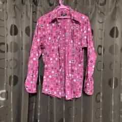 【希少】Burberry Black Label モノグラムシャツ ピンク