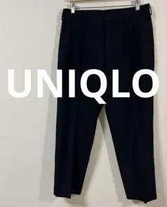 ユニクロ　UNIQLO　タックワイドパンツ　メンズ　Lサイズ　ネイビー　美品