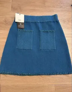 新品タグ付き　SLY 青 リブ編み タイトスカート
