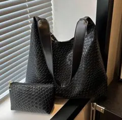 残り1点⚠️ZARAジャンル 海外ブランド 2点セットトートバッグ ポーチ 黒