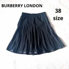5327 美品✨ バーバリーロンドン プリーツスカート ひざ丈 38 ブラック