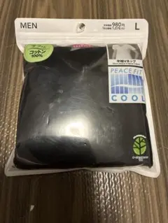 TOPVALU PEACE FIT COOL 半袖Vネック L ブラック