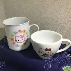ハローキティ 花柄 マグカップ 陶器製