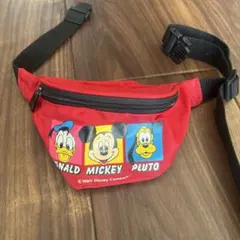 ディズニー ウエストポーチ 赤 ドナルド ミッキー プルート