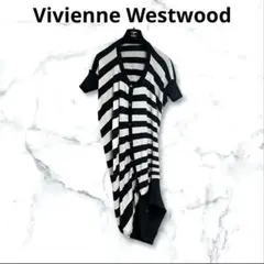 Vivienne Westwood アシメ　麻混　ボーダー　ロングカーディガンのサムネイル