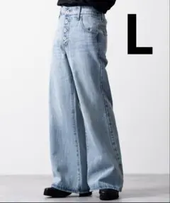 CLEL ヴィンテージデザイン パンタロンデニムパンツ ライトブルー Lサイズ