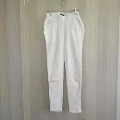 Aqua Garade スキニーパンツ 綿パン ゴムウエスト ホワイト M