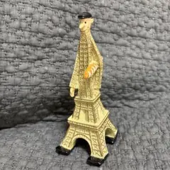 エッフェル塔オブジェ 【フランスパンを持ったムッシュ】 14cm 超希少 