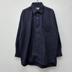 FILA ネイビー チェック柄 長袖シャツM ヨ32
