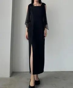値下◇未使用◇Louere◇チュールリボンキャミワンピース　セミフレア　Iライン