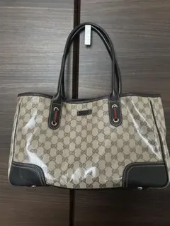 GUCCI GG柄 トートバッグ　シェリーライン　クリスタル　ベージュのサムネイル