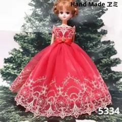 レッド&ゴールドドレス　5334