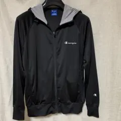 Champion フルジップフード付きジャージ Lサイズ ブラック/グレー春物