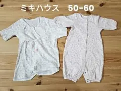 ミキハウス　花柄2wayオール、短肌着、コンビ肌着セット