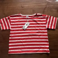 【新品タグ付き】赤と白のストライプ Tシャツ 10歳用