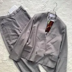 【未使用タグ付き】chuclla ノーカラー　セットアップ グレー系 Sサイズ